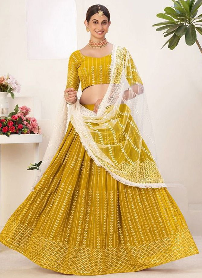 Mustard Colour Siya Vol 1 Aawaiya New Latest Designer Exclusive Georgette Lehenga Choli Collection 8003